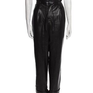 Alice + Olivia Black Leather Trousers